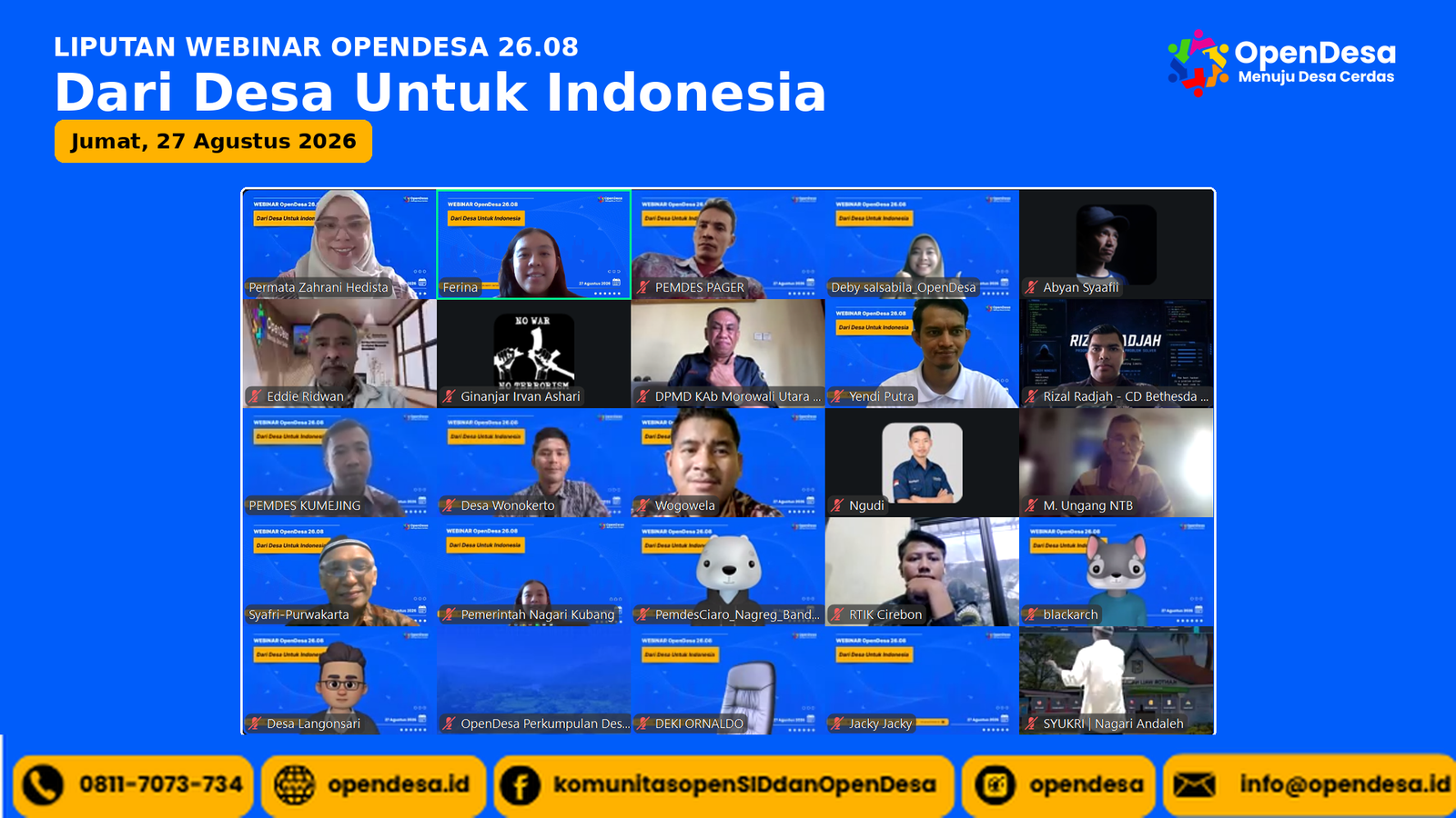 Satu Dekade OpenSID, OpenDesa Gelar Webinar “Dari Desa untuk Indonesia”