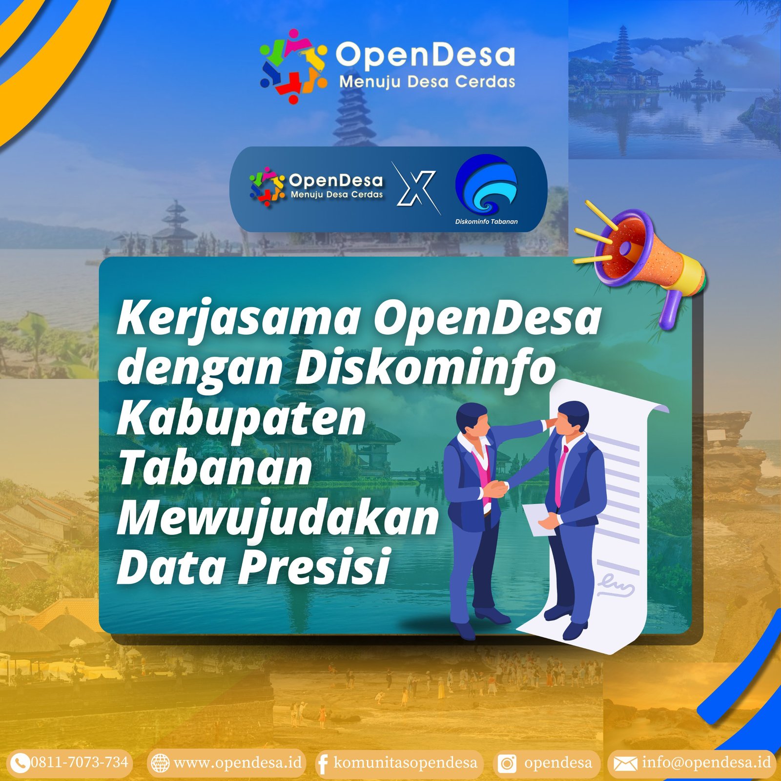 Kerjasama OpenDesa dengan Diskominfo Kab Tabanan Guna Menerapkan Data Desa Presisi