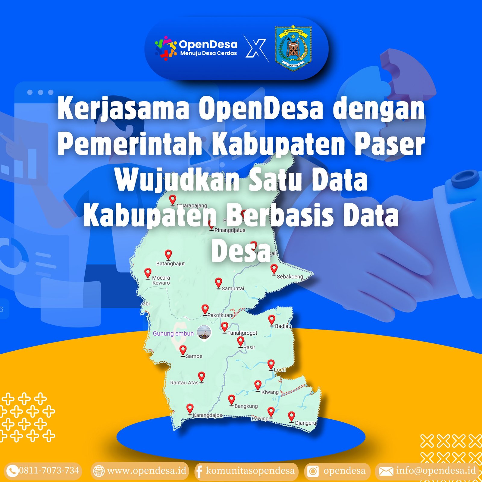 Kerjasama OpenDesa dengan Pemerintah Kabupaten Paser Mewujudkan Satu Data Kabupaten Berbasis Data Desa