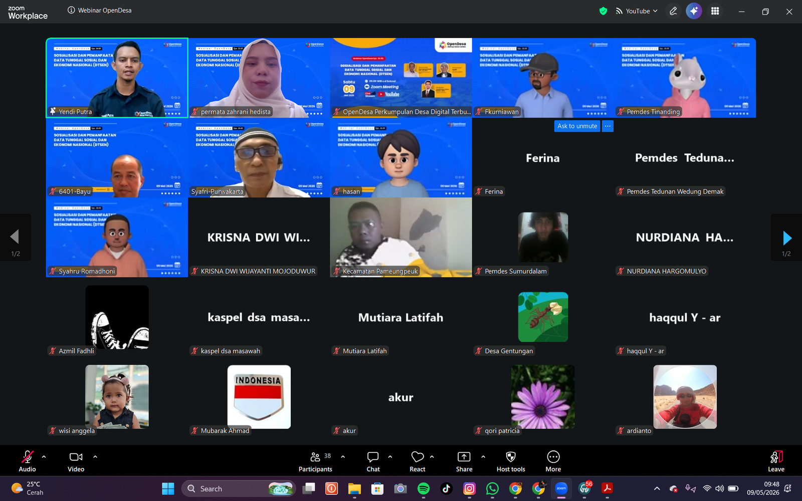 Webinar OpenDesa Eps. 26.05 Bahas Sosialisasi dan Pemanfaatan DTSEN untuk Penguatan Data Desa